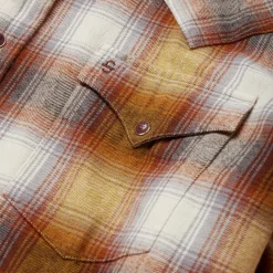 Rust Plaid Flannel Western Shirt-Stetson Outlet