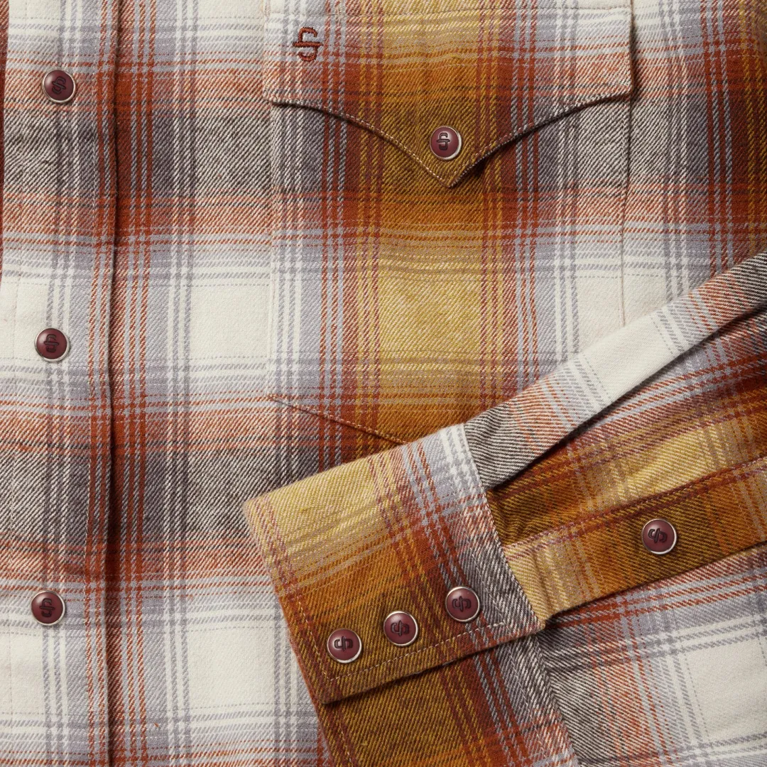 Rust Plaid Flannel Western Shirt-Stetson Outlet