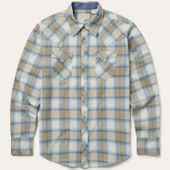 Sand Plaid Dobby Western Shirt-Stetson Best