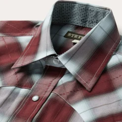 Shadow Plaid Short Sleeve Western Shirt-Stetson New
