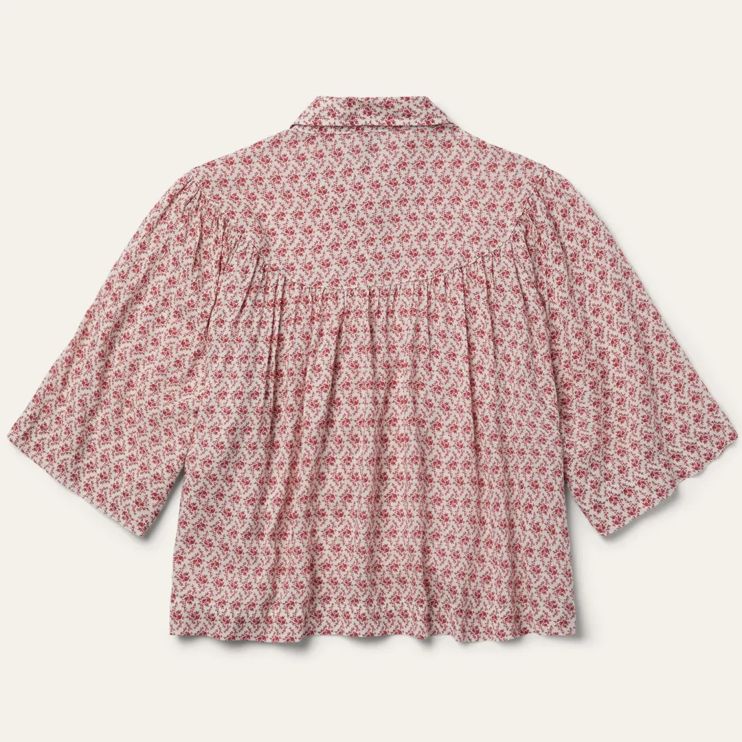 Short-Sleeved Cottage Floral Blouse-Stetson