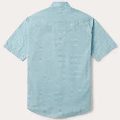 Silver Diamond Neat Print Short Sleeve Western Shirt-Stetson Discount