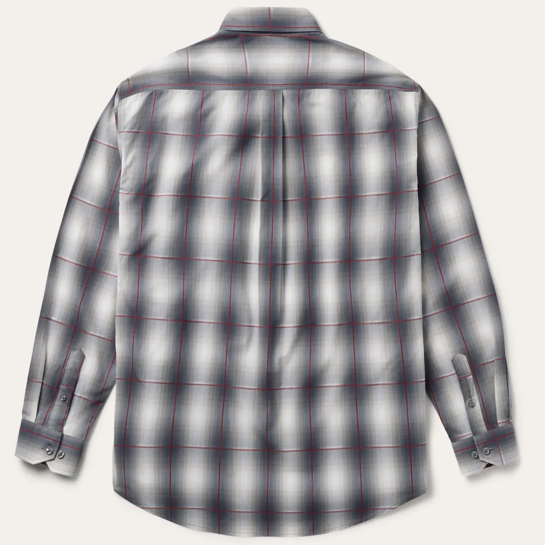 Smoke Ombre Plaid Button Front Shirt-Stetson New