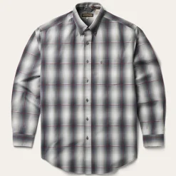 Smoke Ombre Plaid Button Front Shirt-Stetson