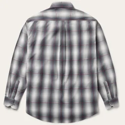 Smoke Ombre Plaid Button Front Shirt-Stetson