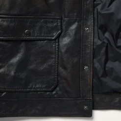 Snap Front Leather Jacket-Stetson Outlet