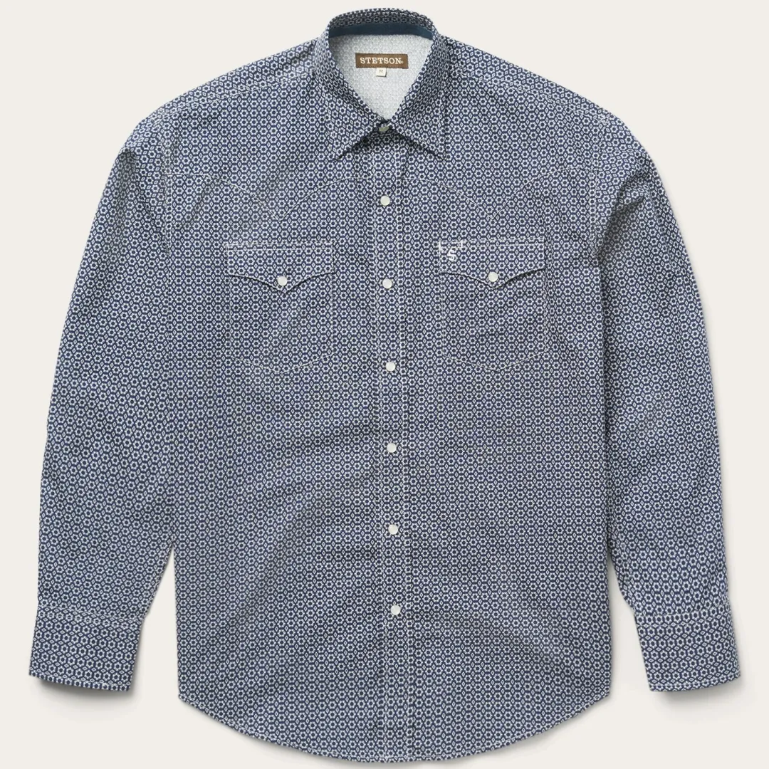 Snap Front Shirt in Deep-Stetson Best