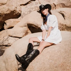 Star Distressed Cowboy Boot-Stetson Discount