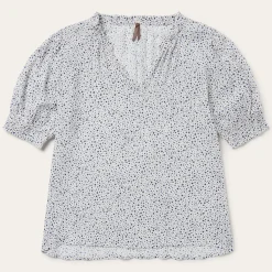 Stars Print Peasant Blouse-Stetson Discount
