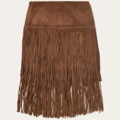 Suede Fringed Skirt-Stetson Sale