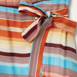 Sunset Serape Print Rayon Herringbone Wrap Front Dress-Stetson Sale