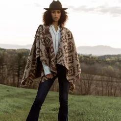 Tan Aztec Poncho-Stetson Sale