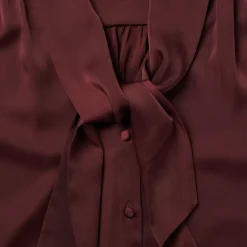 Wine Satin Blouse-Stetson