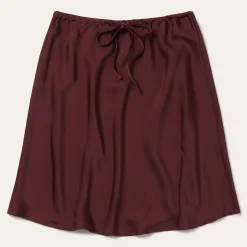 Wine Satin Skirt-Stetson Best