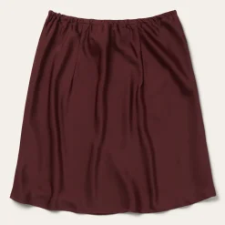 Wine Satin Skirt-Stetson Best
